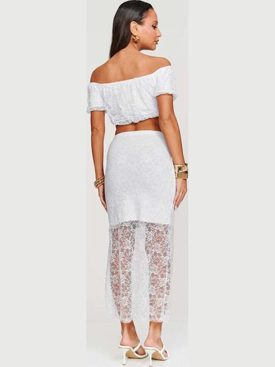 Set with Maxi Skirt White
