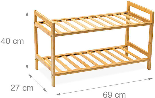Поставка за Обувки от Бамбук 69x27x40 см