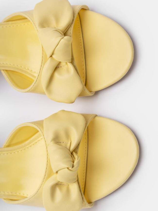 Women's Mules with Heel in Yellow Color