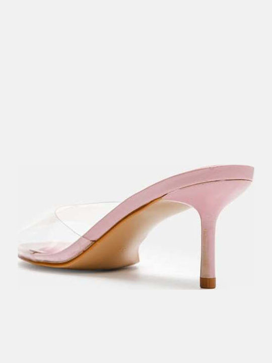 Women's Mules with Heel in Pink Color