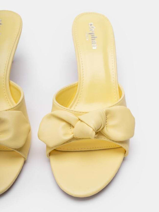 Women's Mules with Heel in Yellow Color