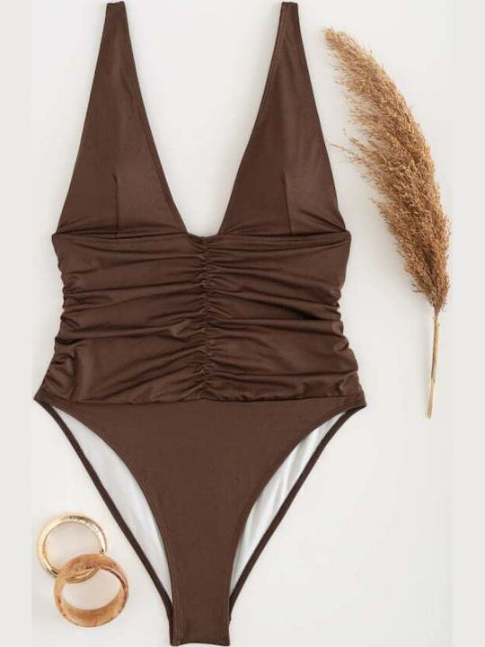 Brown One Piece Swimsuit