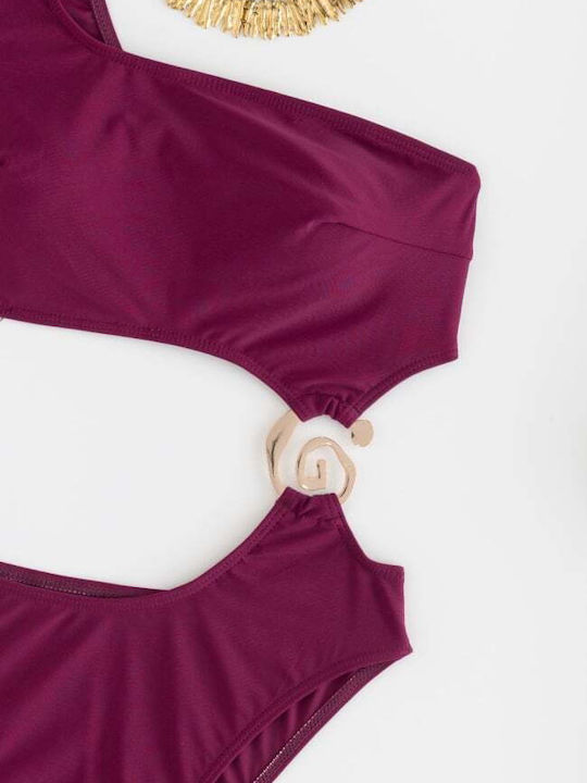 Monokini with Openings in Magenta