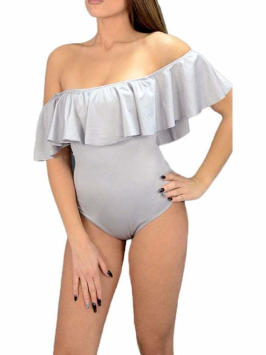 Costum De Baie Întreg Argintiu