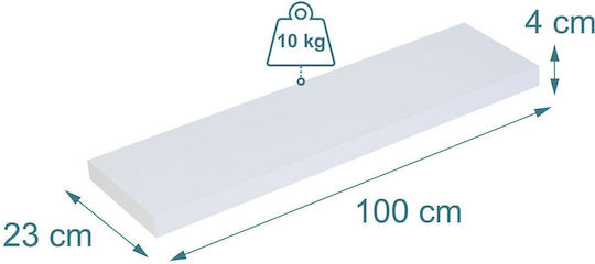 Ράφι White/black 100x23x23εκ.