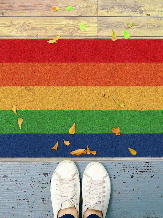 Relaxdays Covoraș De Intrare Din Nucă De Cocos Cu Suport Antiderapant Multicolor 60 Cm