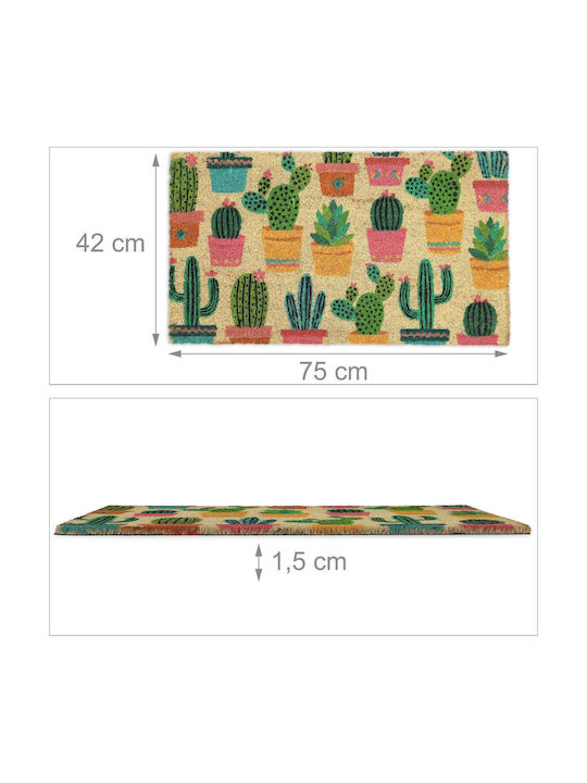 Relaxdays Covoraș De Intrare Din Nucă De Cocos Multicolor 42cm