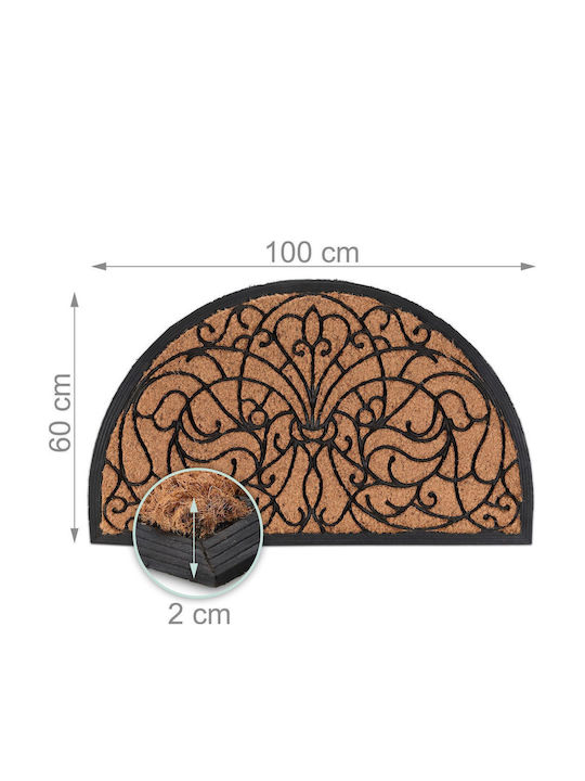 Relaxdays Covoraș De Intrare Semicircular Din Nucă De Cocos Bej X100Cm