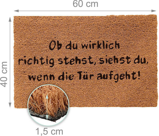 Relaxdays Relaxdays Fußmatte aus Kokosnuss Beige 60cm
