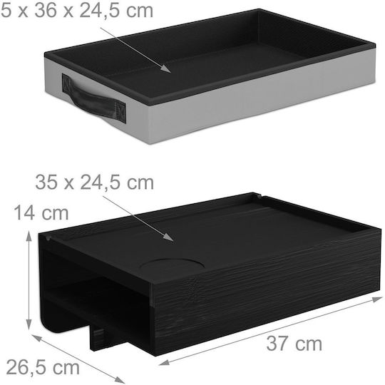 Noptieră Din Bambus Neagră 26.5x26.5x37cm