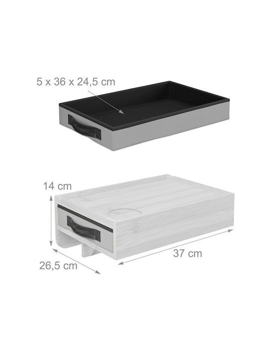 Noptiere Dormitor Din Bambus Albe 2 Buc 26.5x26.5x37cm