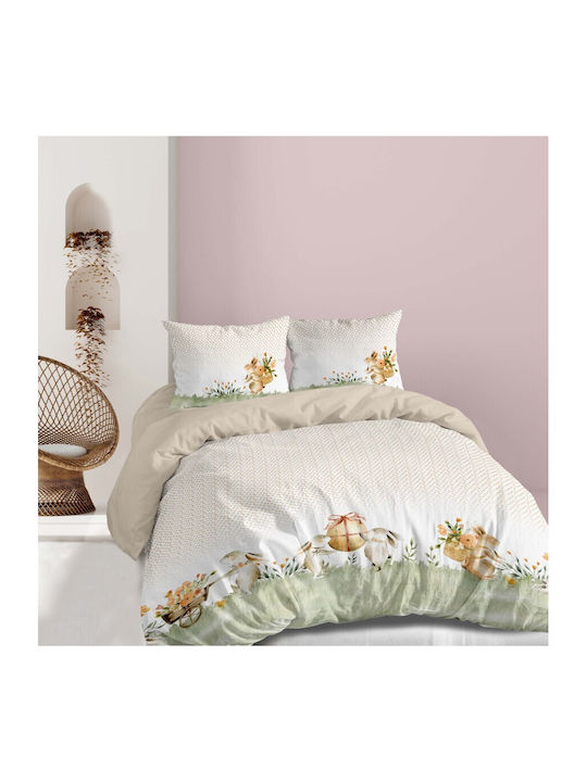 Lenjerii Deosebite Set Huse Pentru Pilote 100% Bumbac 200x220cm Dublu Cu 2 Fețe De Pernă & 1 Cearceaf Londy