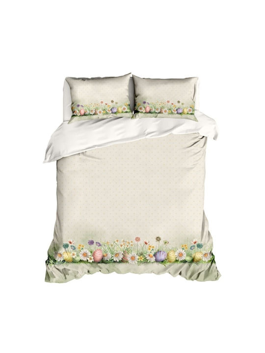 Lenjerii Deosebite Set Huse Pentru Pilote 100% Bumbac 200x220cm Dublu Cu 2 Fețe De Pernă & 1 Cearceaf Egly