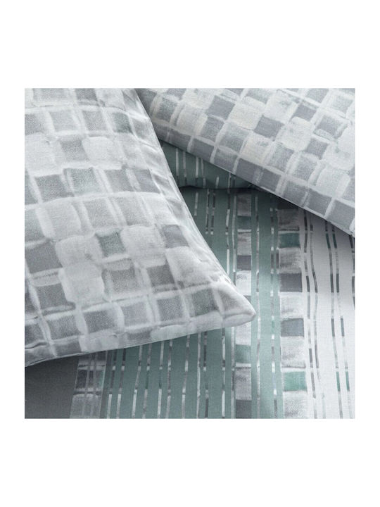 Tac Set Huse Pentru Pilote 200x220cm Dublu Cu 2 Fețe De Pernă Și 1 Cearceaf Gri
