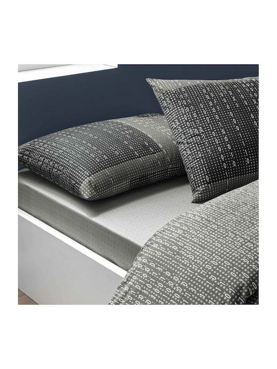 Tac Set Huse Pentru Pilote 100% Bumbac 200x220cm Dublă Cu 2 Fețe De Pernă Și 1 Cearceaf Neagră