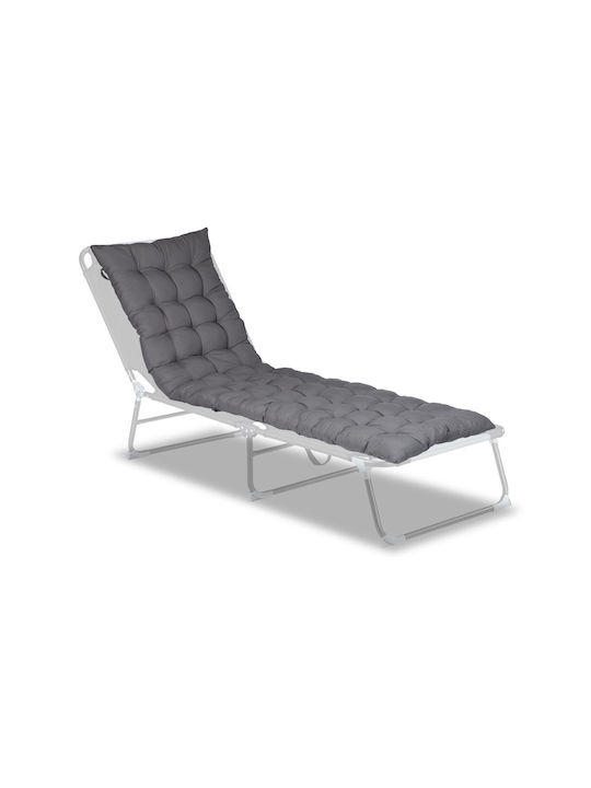 Relaxdays Възглавница за шезлонг с гръб Сива 50x180см