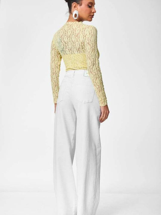 High Waist Women's Jean Pants White