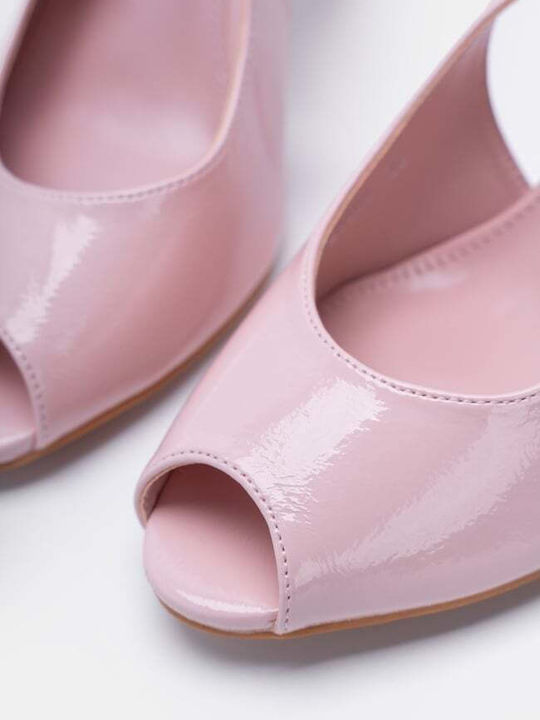 Peep Toe Γόβες από Λουστρίνι Ροζ