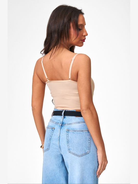 Padded Bodysuit Beige