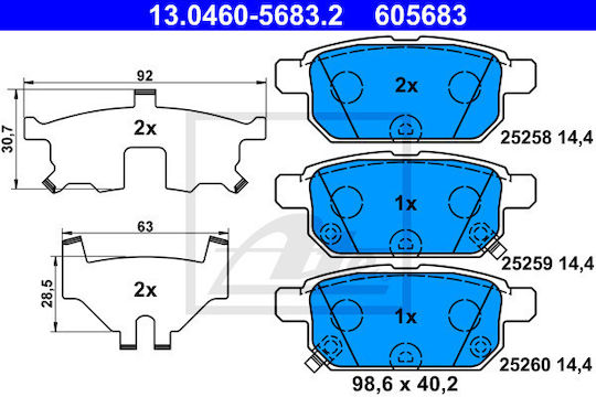 Brake Pad Set Disc Brake Ate 13.0460-5683.2