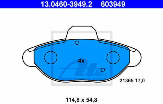 Brake Pad Set Disc Brake Ate 13.0460-3949.2