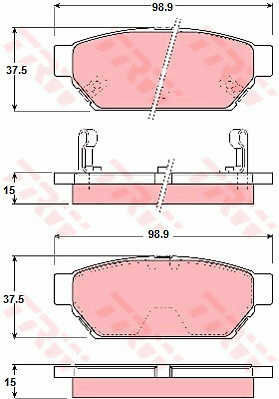 Brake Pad Set Disc Brake Trw Gdb3045