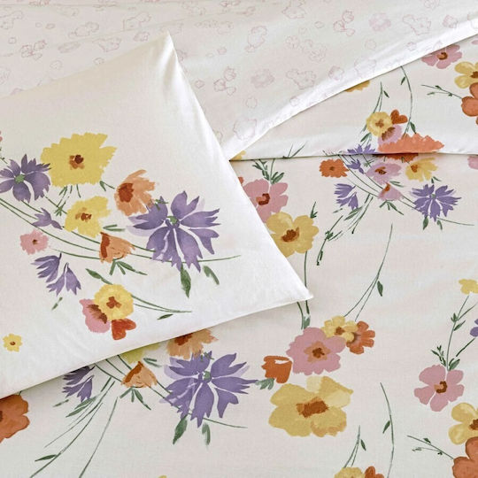 Tac Σετ Παπλωματοθήκη 200x220cm Διπλή με 2 Μαξιλαροθήκες & 1 Σεντόνι Multicolored