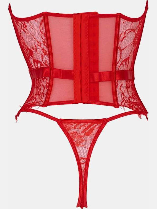 Decoro Lace Women's Underwear Set with Red Slip