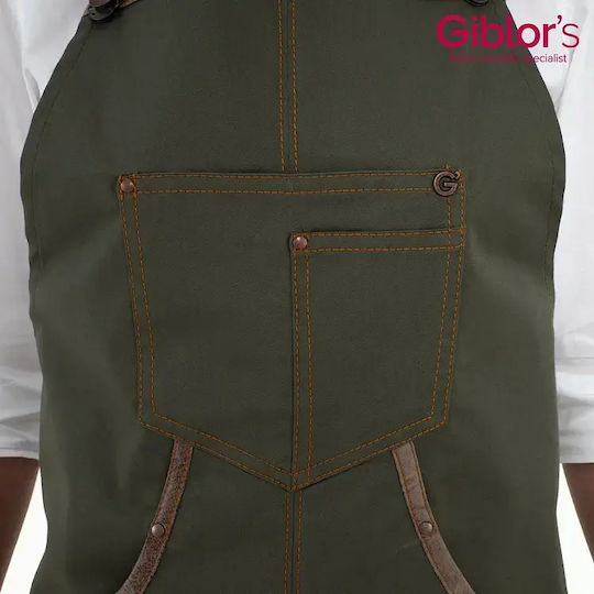 Giblor's Chef Waiter Barista Bartender Full Body Apron Khaki