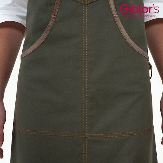 Giblor's Chef Waiter Barista Bartender Full Body Apron Khaki