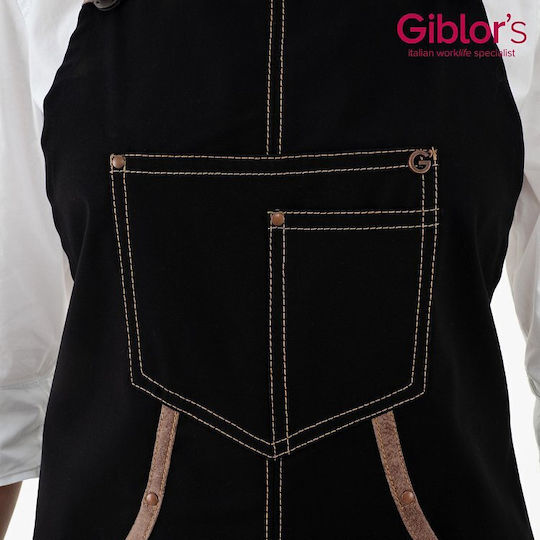 Giblor's Ποδιά Σεφ / Σερβιτόρου / Barista / Bartender Ολόσωμη Μαύρη