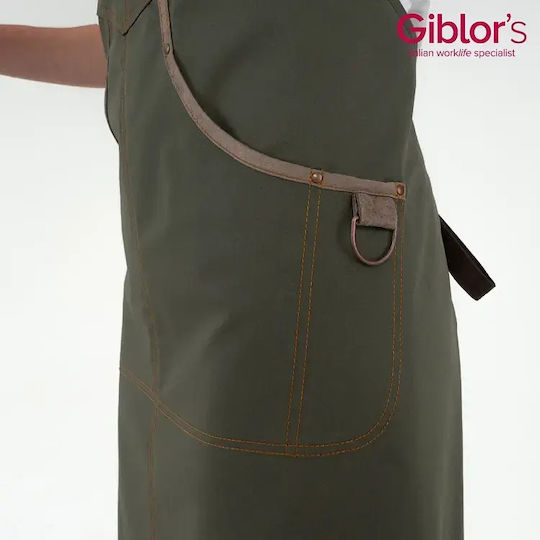 Giblor's Chef Waiter Barista Bartender Full Body Apron Khaki