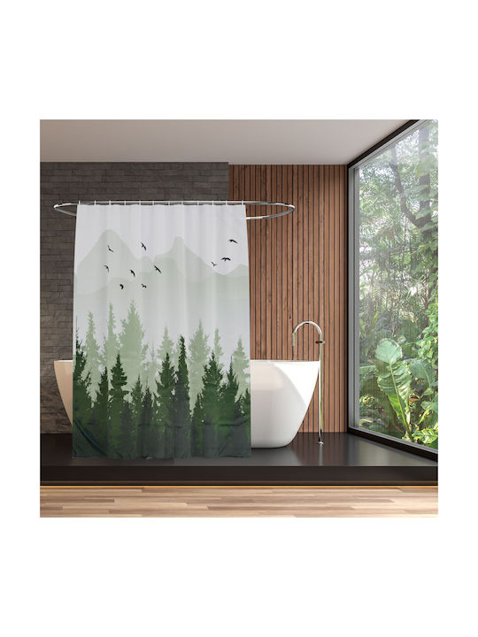 Relaxdays Cortină De Duș Textilă 200x180cm Multicolor