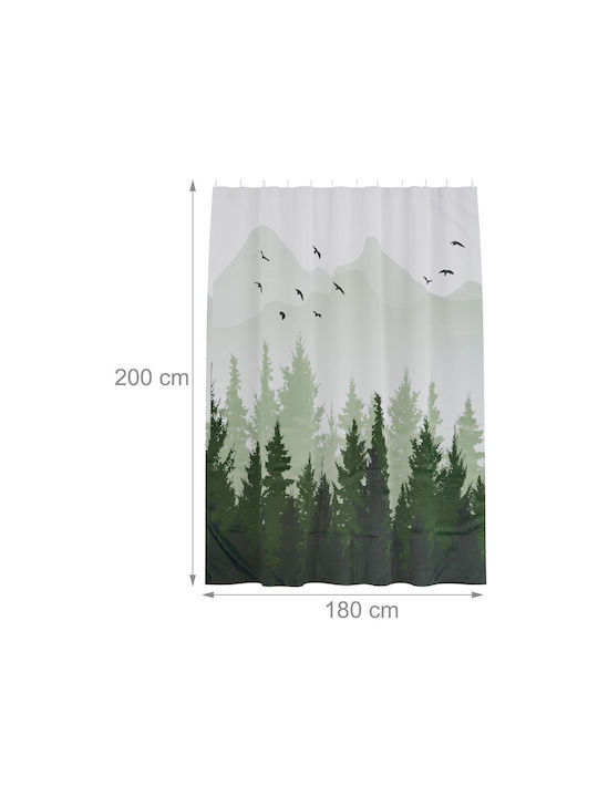 Relaxdays Cortină De Duș Textilă 200x180cm Multicolor
