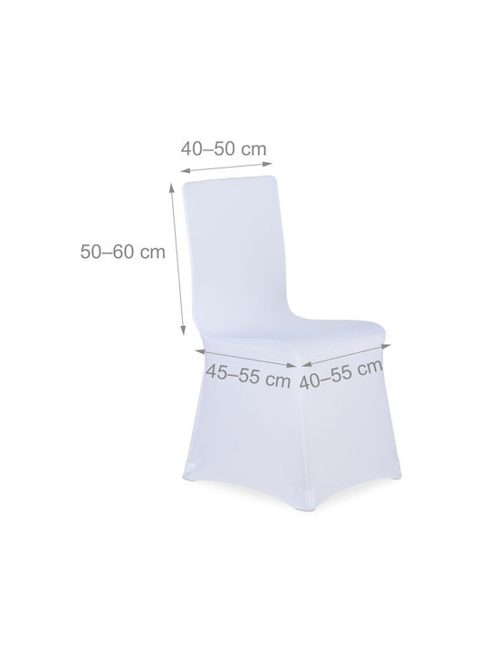 Relaxdays Elastic Chair Cover White 40x45cm 4 Pieces