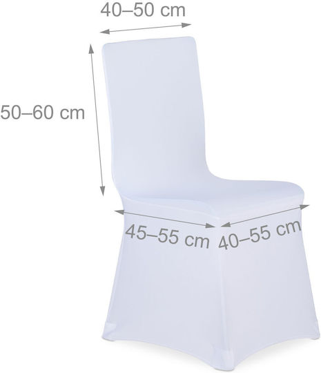 Relaxdays Еластично Капаче За Стол Бял 40x45см 4 Бройки