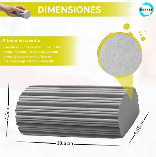 Foam Sponges for Dust Collection and Window Cleaning Grey Yellow