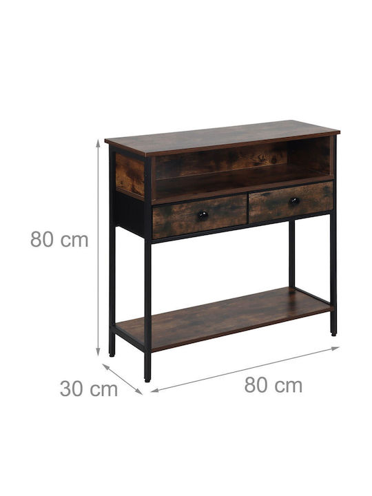 Consolă Din Lemn Neagră M80xL30xÎ80cm