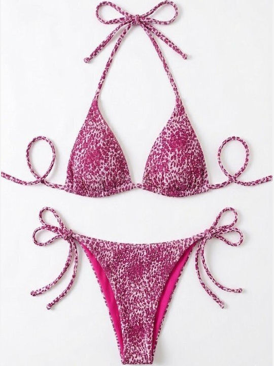 Set Bikini Tierdruck Fuchsie
