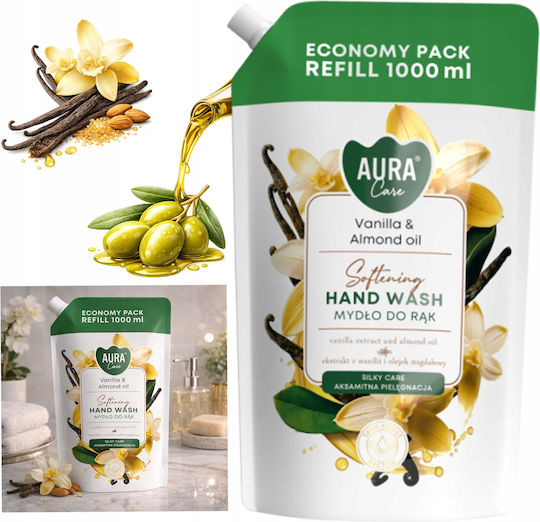 Aura Greca Refill Gel De Duș Cu Migdale Și Miros De Vanilie 1000ml