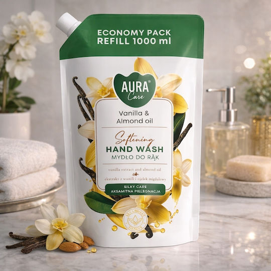 Aura Greca Refill Gel De Duș Cu Migdale Și Miros De Vanilie 1000ml