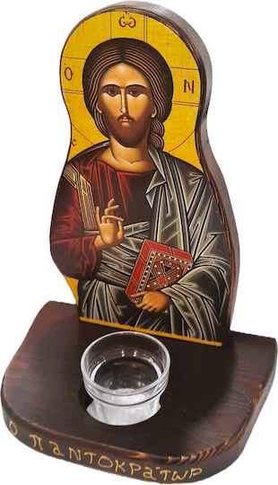 Wooden Vigil Oil Lamp Jesus Christ 28 Height 22cm Width 15cm Length Icon Stand Wooden Vigil Oil Lamp Can Stand Or Hang On The Wall