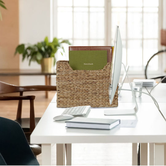 Relaxdays Water Hyacinth Magazine Holder Light Brown 0
