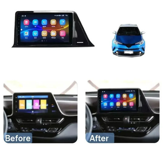 Car Audio System for Toyota C-HR 2017-2023 Bluetooth USB WiFi GPS Apple CarPlay Android Auto with 9" Touch Screen