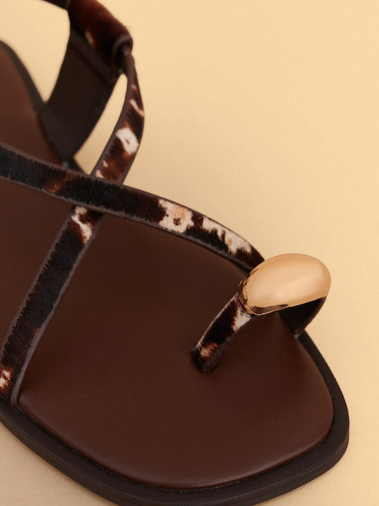 Attrattivo Damen Flache Sandalen Beigen 9Y23581C-Dunkelbeige