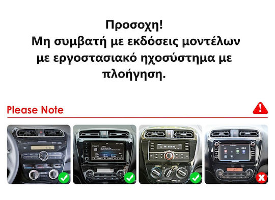 Car Audio System for Mitsubishi Space Star 2013-2020 Bluetooth USB WiFi GPS Apple CarPlay Android Auto with 9" Touch Screen