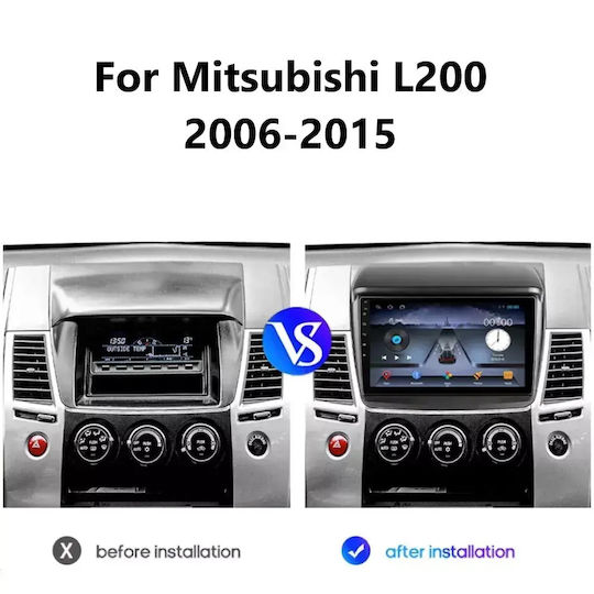 Car Audio System for Mitsubishi L200 2006-2015 Bluetooth USB WiFi GPS Apple CarPlay Android Auto with 9" Touch Screen
