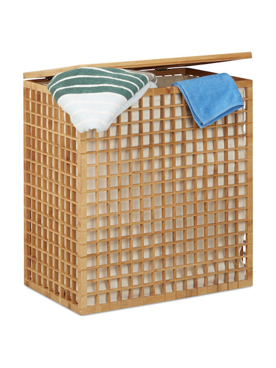 Relaxdays Καλάθι Απλύτων Bamboo 62x56x35cm Καφέ