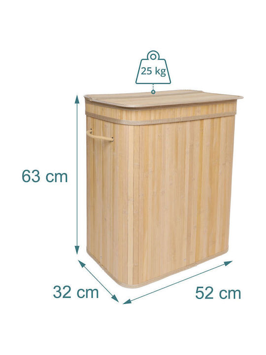 Relaxdays Laundry Basket Bamboo 100l 63x32x52cm White