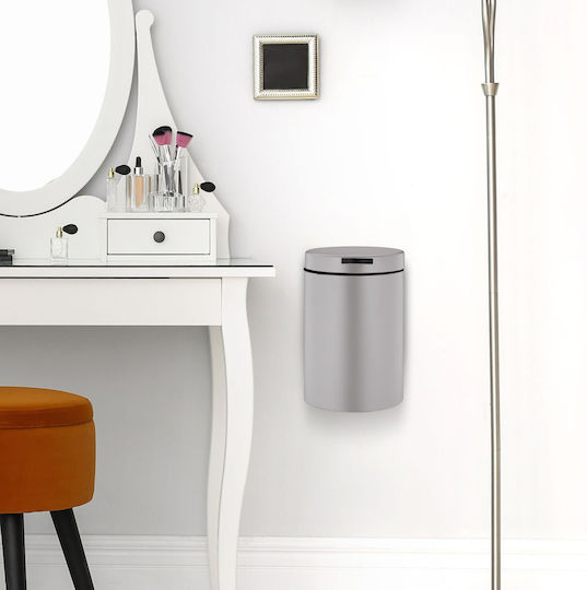 Relaxdays Inox Badezimmer Mülleimer 3lt Graues
